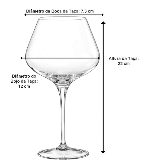 Jogo 6 Taças 590ml Rebecca Cristal Ecológico Bohemia